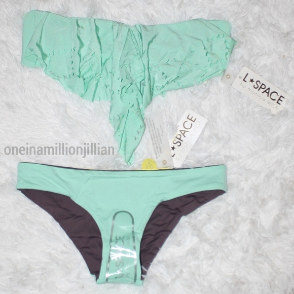 L*Space Bikini Swim Bandeau Top Hipster Bottom - Picture 9 of 13